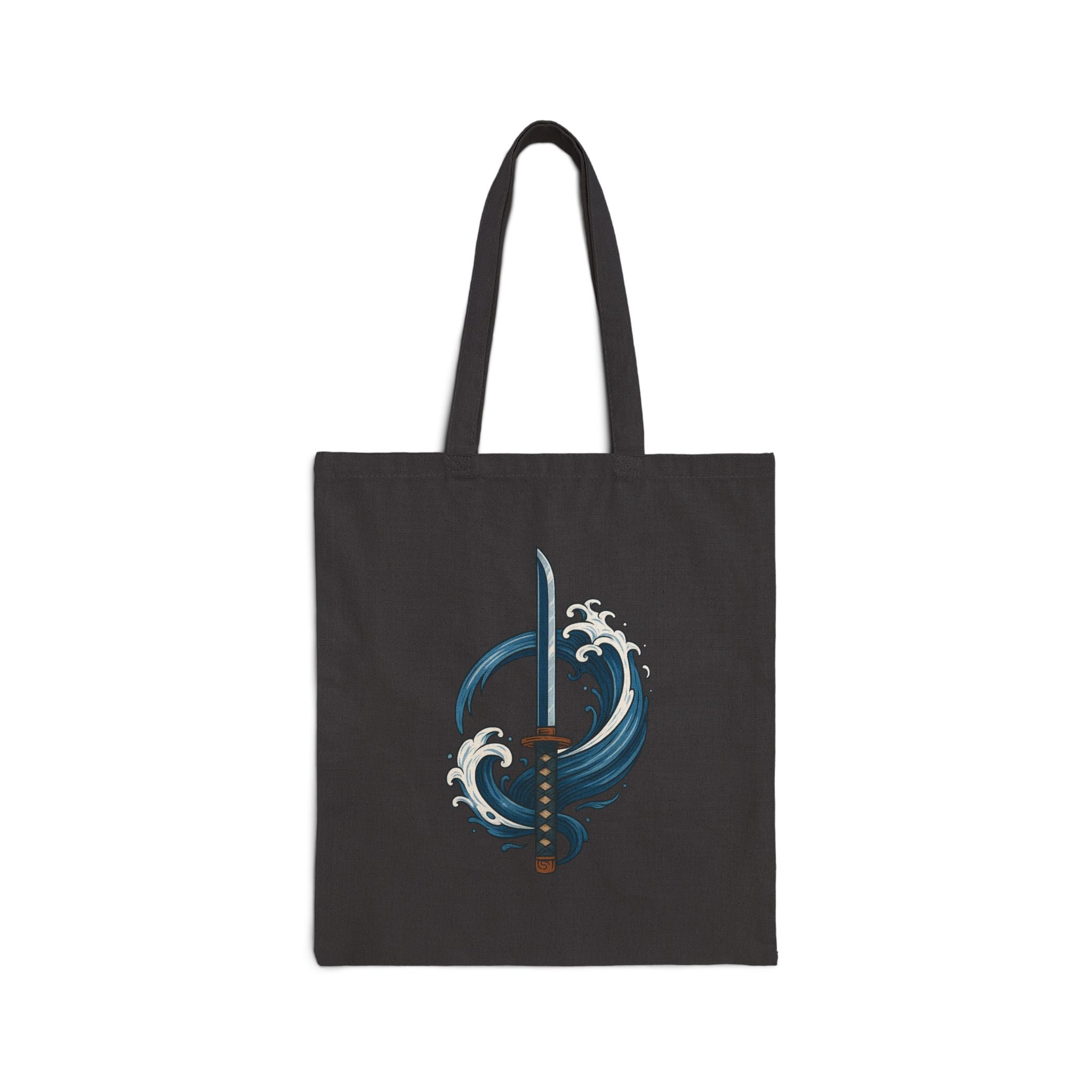Ocean Wave Design Cotton Canvas Tote Bag